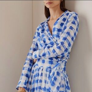 Rosie Assoulin Sash Yay Printed Linen-Blend Top